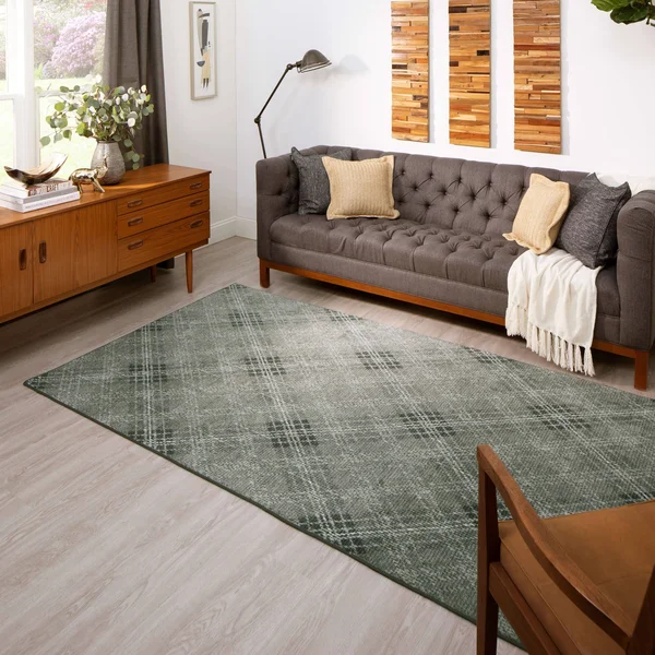 Mohawk Home Russell Charcoal 4 ft. x 6 ft. Plaid Area Rug - Grey