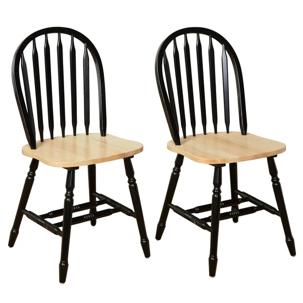 Arrowback Windsor Dining Side Chair - Set of 2 Black