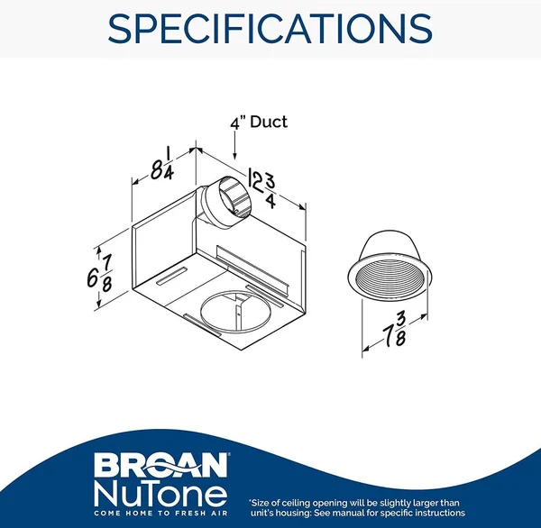Broan 744 70 CFM Recessed Fan/Light