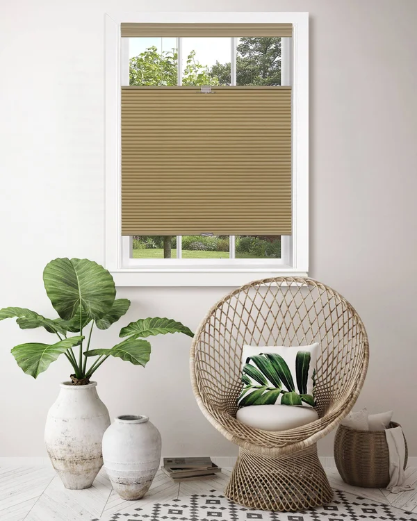 Achim Wheat Top Down-Bottom Up Cordless Honeycomb Cellular Shade