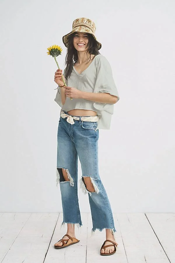 Maggie Mid-Rise Straight-leg Jeans by We The Free at Free People in Blue - Size: 25 L