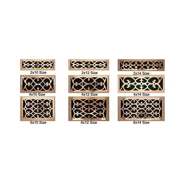2x22 x 14x22 Victorian Copper Floor Register - Vent Cover