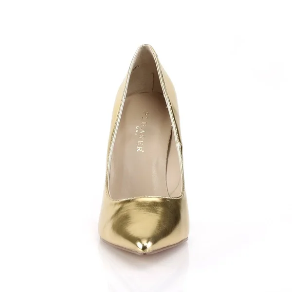 Pleaser CLASSIQUE-20 - 4x22 Pointed-Toe Pump - White Patent 12