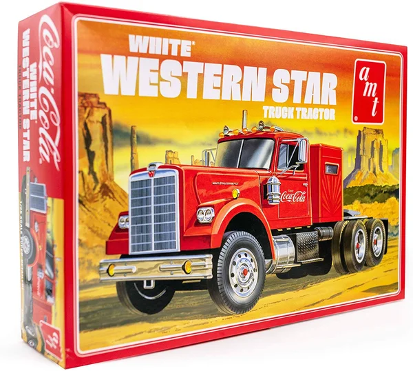 Skill 3 Model Kit White Western Star Semi Truck Tractor Coca-Cola 1/25 Scale Model by AMT