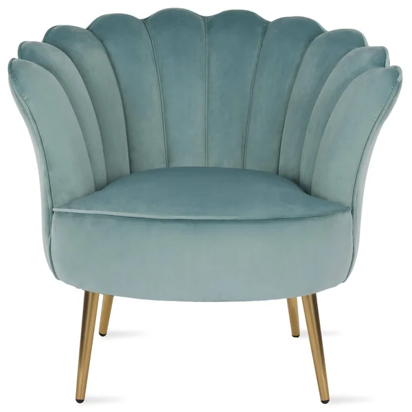 Novogratz Presley Modern Glam Seashell Accent Chair - Cream