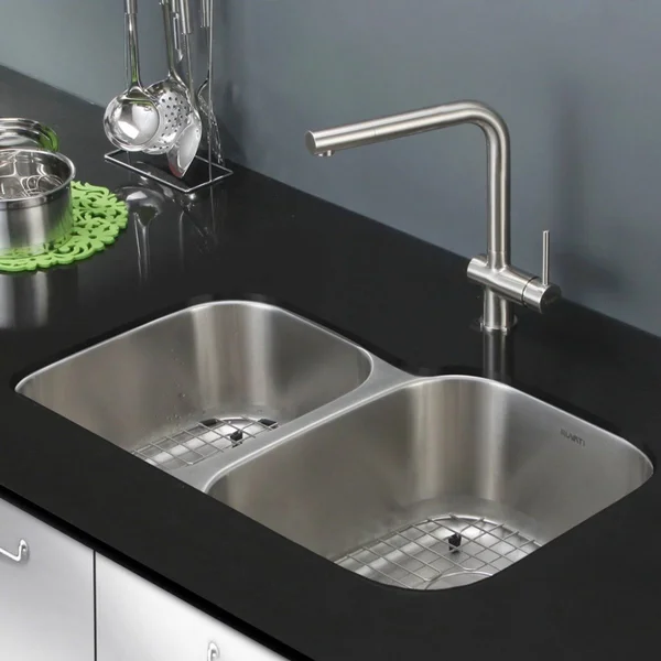 Ruvati RVM4315 parmi Stainless Steel Undermount 16 Gauge 32x22 Kitchen Sink Double Bowl