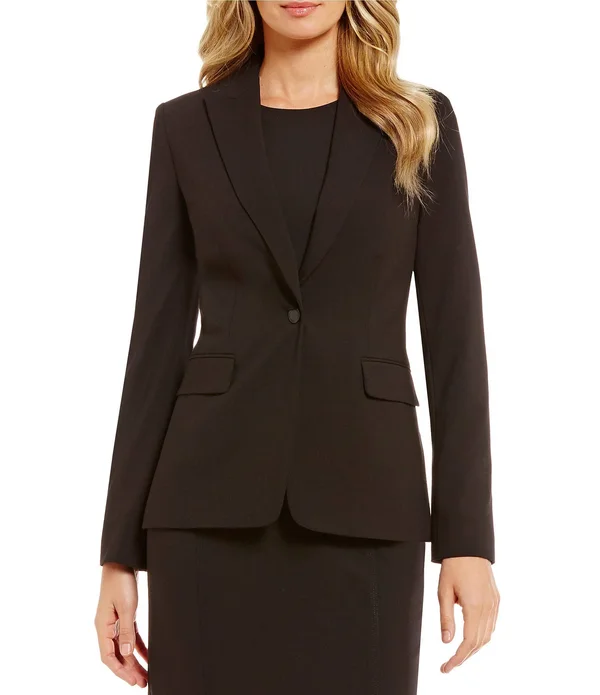 Calvin Klein Women's 1 Button Jacket, Black, 14