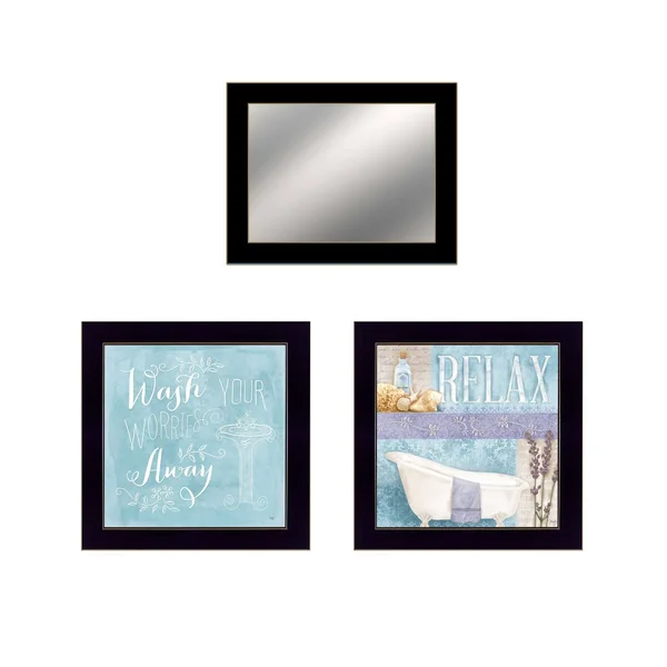 Wash Collection by Mollie B Printed Framed Wall Art Wood Multi-Color