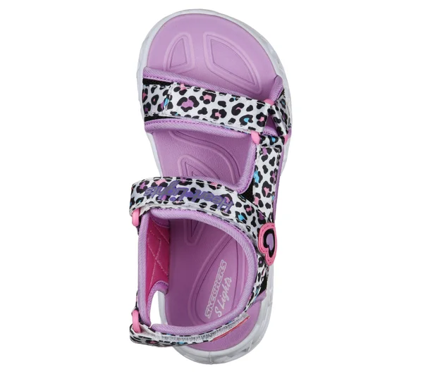 Skechers Girls& S Lights Heart Lights Savvy Cat Sandal