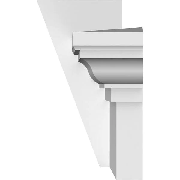 Ekena Millwork CRH06X50KF 50x22 Bottom Width x 53 1/2x22 Top Width x 6x22H x 1x22P Traditional Crosshead w/ Flat Keystone