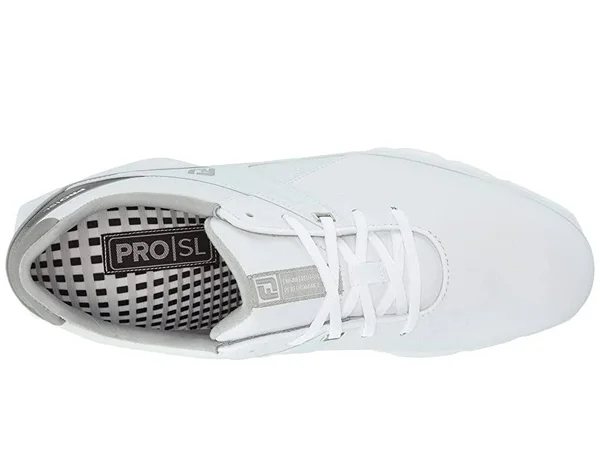 FootJoy Men's Pro|SL Spikeless Golf Shoes Size 7.5, White/Gray