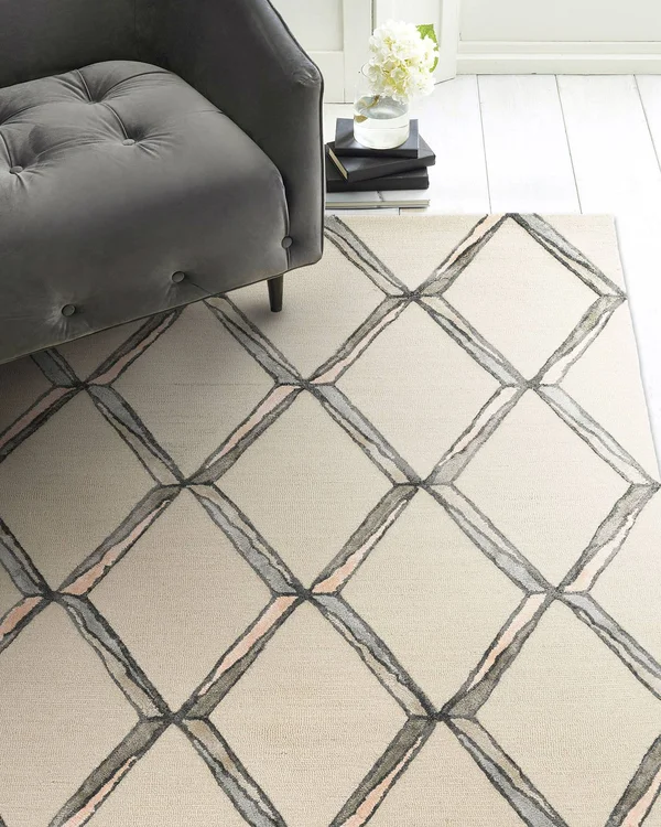 Kas Libby Langdon Upton 4307 Putty/Slate Mod Scape Area Rug 2&3x22 x 8& Runner