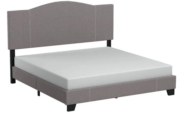 Accentrics Home All-in-One Modified Camel Back Upholstered Bed - Queen