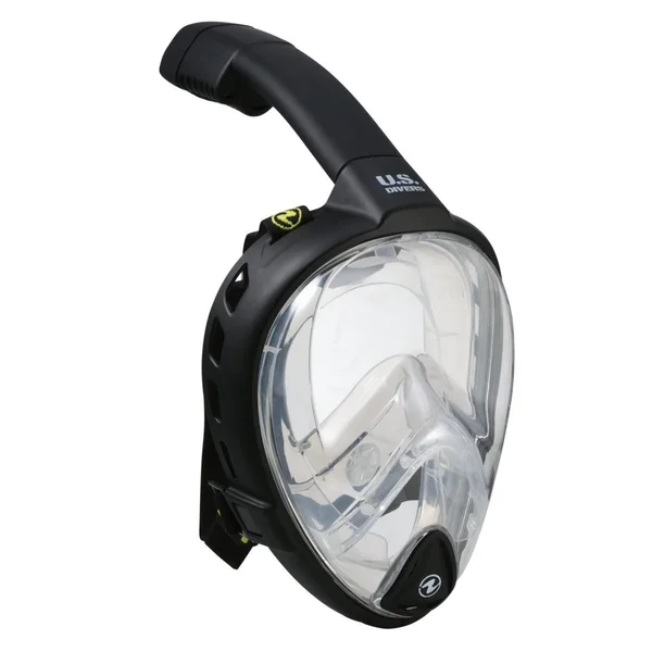 Airgo II LX- Snorkeling Full Face Mask+Snorkel Combo, U.S. Divers Clear Lens/Black, L/XL