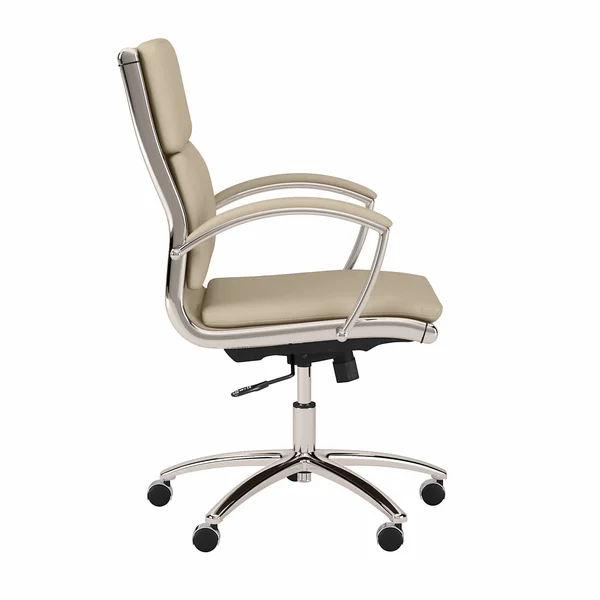 Cabot Mid Back Leather Executive Office Chair in Washed Gray