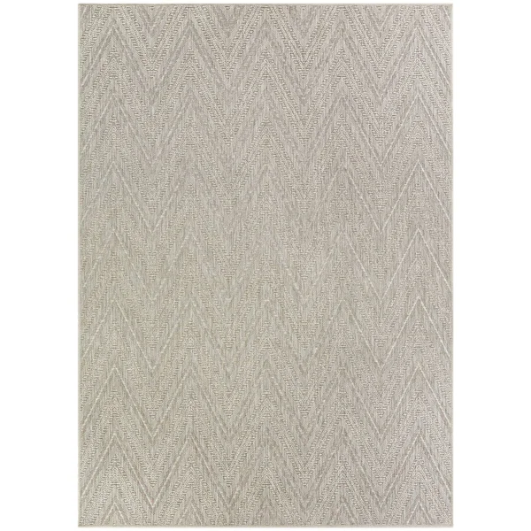 BALTA US Kava Charcoal 5 ft. x 7 ft. Chevron Flatweave Indoor/Outdoor Area Rug, Grey