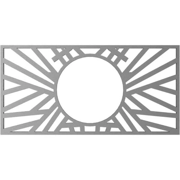 Ekena Millwork CMPP40X20HOSBL 40x22W x 20x22H x 14 3/4x22ID x 1x22P Hoover Architectural Grade PVC Pierced Ceiling Medallion - Bl
