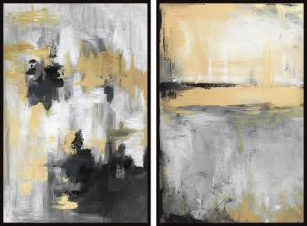 Golden Fog Diptych - Size: 36 inch x 48 inch