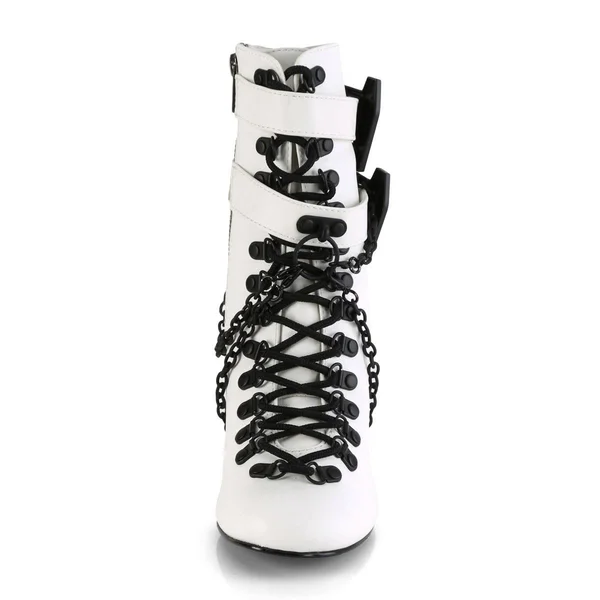 Demonia - Womens VIVIKA-128 Boots White Vegan, Size-7