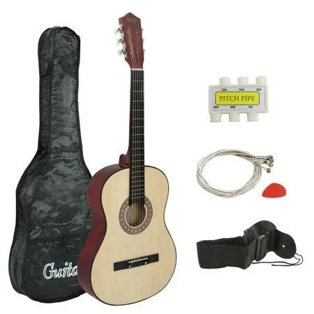 Zeny 38 inch Natural Acoustic Guitar for Starters Beginners with Guitar Bag, Strap, Strings, Pitch Pipe and Pic