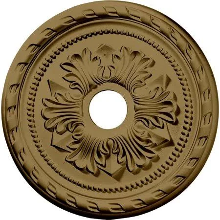 20 7/8 inchod x 3 5/8 inchid x 1 5/8 inchp Palmetto Ceiling Medallion (Fits Canopies Up to 5 inch), Hand-Painted Mississippi Mud