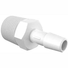Eldon James 3/8-19 BSP to 5/16x22 Barbed Adapter - White Nylon A6B-5 WN