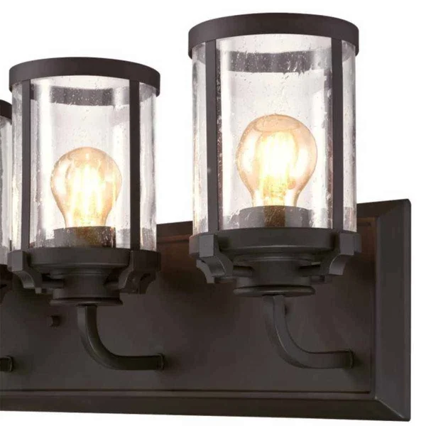 Westinghouse 6368100 3 Light Wall Fixture Oil Rubbed Bronze Finish Clear Seeded Glass