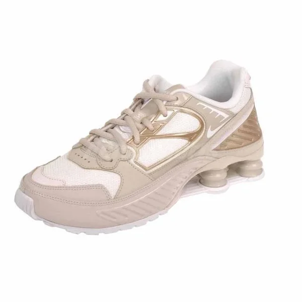 Nike Womens Shox Enigma Shoes Sand/White/Pink Size 8.5