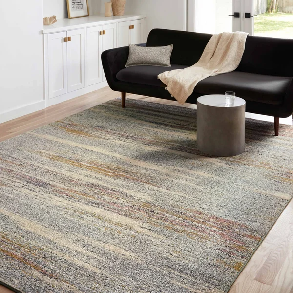Alexander Home Bradford Modern Abstract Area Rug - 2&-3x22 x 7&-6x22 Runner - Pebble - Multi