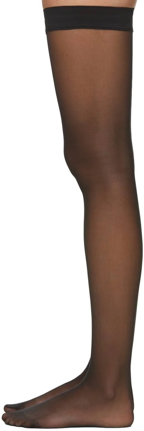 Wolford Individual 10 Stay-Up Sheer Thigh Highs Small - Black