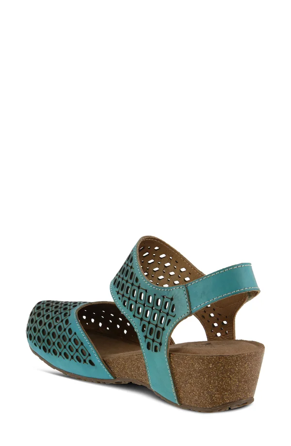 L&Artiste by Spring Step Women's Poppiri Closed Toe Cage Sandal, Size: 36, Sky Blue