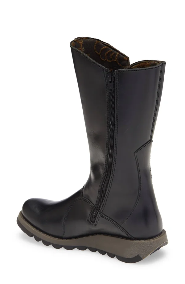 Fly London Womens Black Mes 2 Leather Boots UK 3