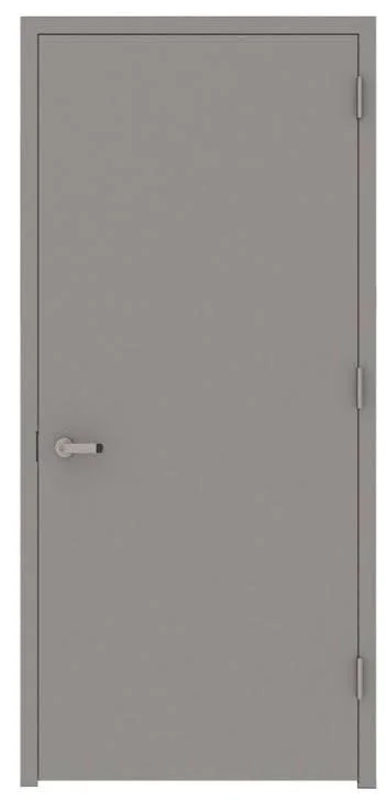 L.I.F Industries 32 in. x 80 in. Gray Flush Left-Hand Fire Proof Steel Prehung Commercial Entrance Door with Welded Frame