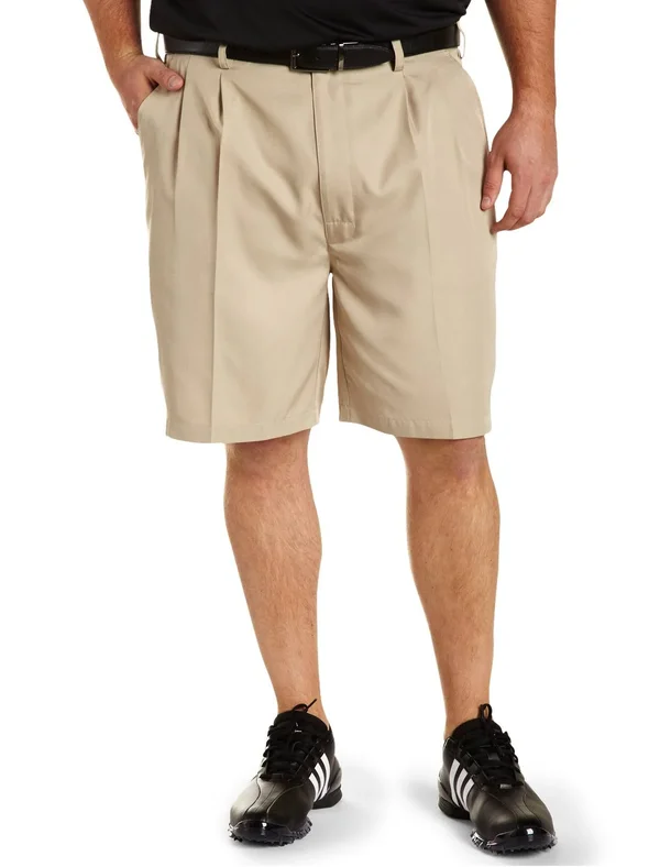 Big and Tall - Reebok Golf Speedwick Continuous Comfort Pleated Shorts - Size 46 - Tan