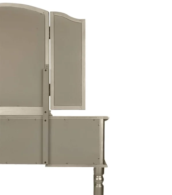 Bobkona F4079 St. Croix Collection Vanity Set with Stool - Silver