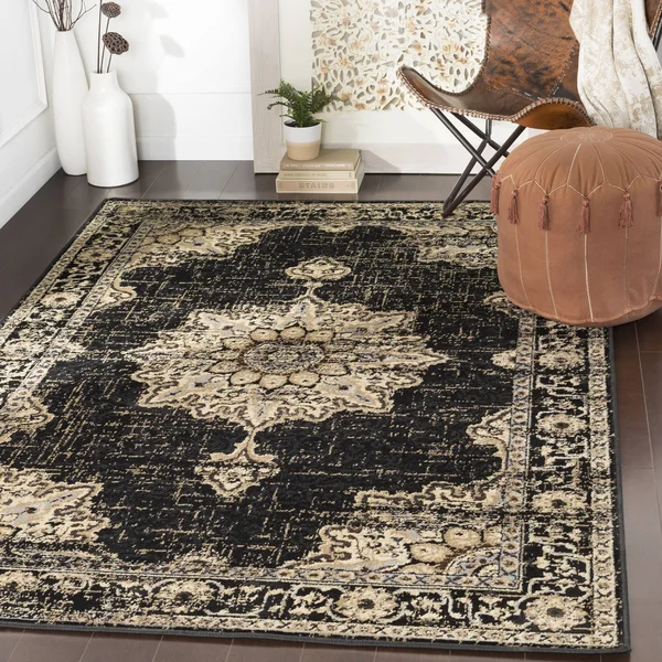 Surya Paramount PAR-1089 Black Area Rug 6&7x22 x 9&6x22