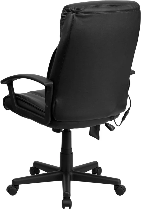 Flash Furniture High Back Massaging Leather Executive Office Chair, Black