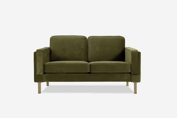 Albany Park Modern Loveseat - Cozy Apartment Sofa Olive Velvet, Gold