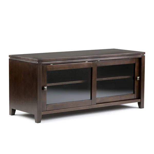 Wyndenhall Essex Solid Wood 48 inch Wide Contemporary TV Media Stand for TVs Up to 50 Inches - 48&& x 17.5&& x 21 - Farmhouse Gr