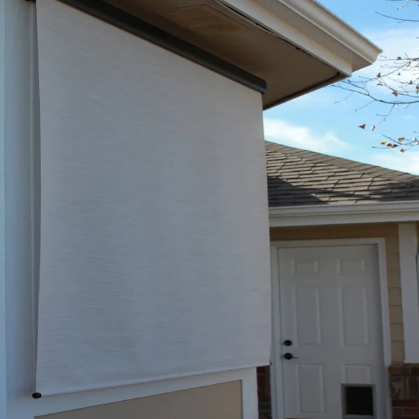 Keystone Fabrics Motorized Premium Outdoor Sun Shade with Remote and Aluminum Valance, Size: 96 in W x 96 in Large - Newport