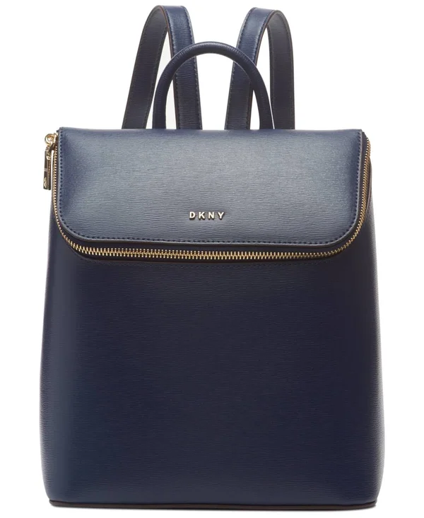 Dkny Bryant Leather Top Zip Backpack - Indigo