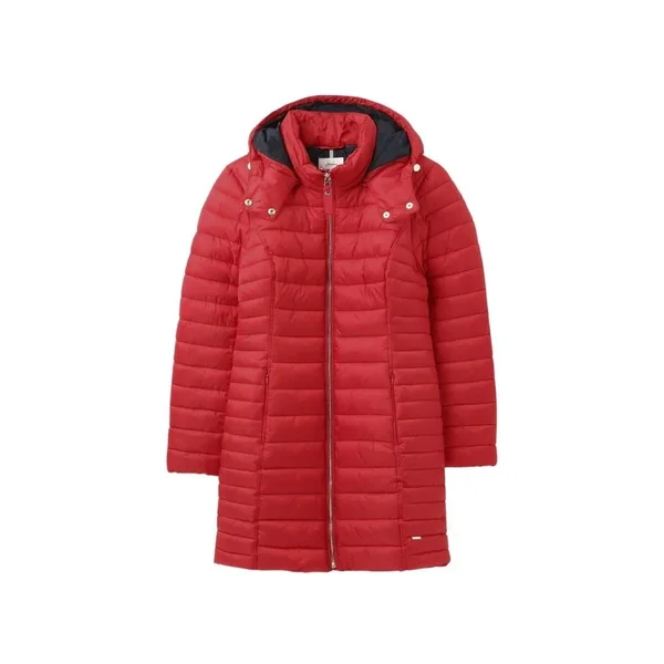 Joules Ladies Canterbury Long Luxe Padded Jacket in Red