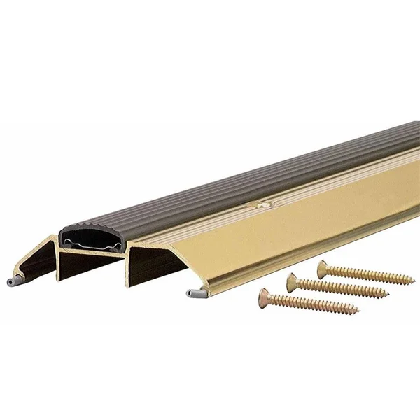 M-D Building Products Deluxe High 3-3/4 in. x 50 in. Aluminum Threshold with Vinyl Seal - Brite Gold