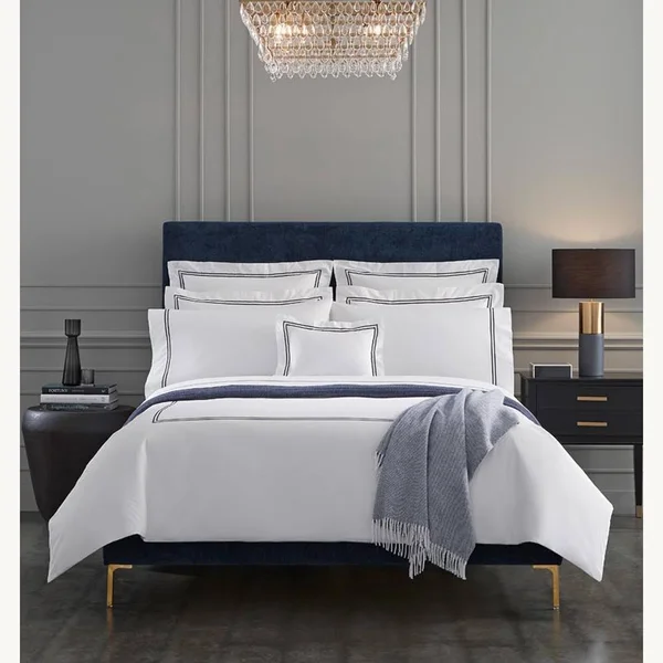 Sferra Grande Hotel Duvet COVER - Twin - White/Silver