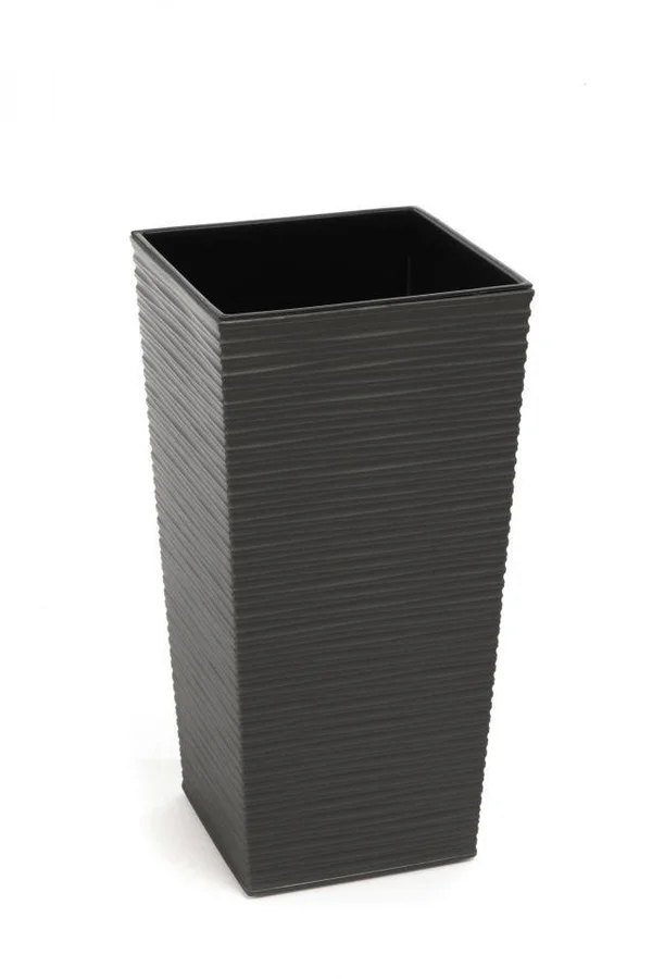 Plastic Flowerpot Finezia Dent 400x400 mm, Graphite