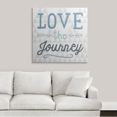 &Mod Triangles Love The Journey& by Michael Mullan Textual Art Great Big Canvas Format: Canvas, Size: 35x22 H x 35x22 W x 1.5x22
