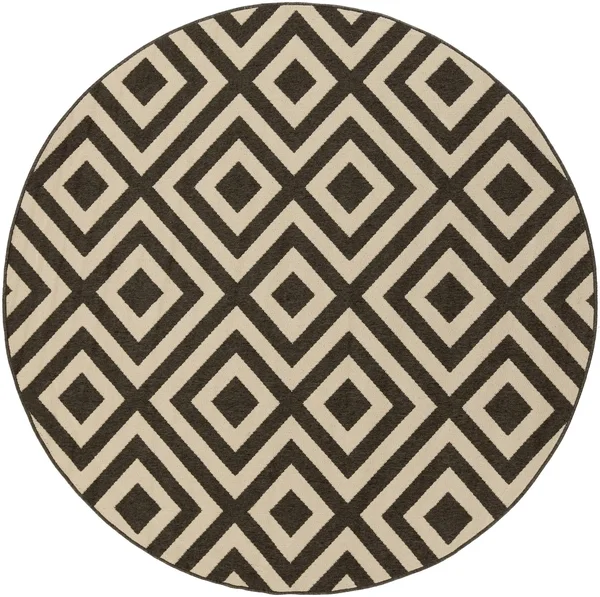 Wrought Studio Files Hand-Woven Black/Cream Indoor/Outdoor Area Rug