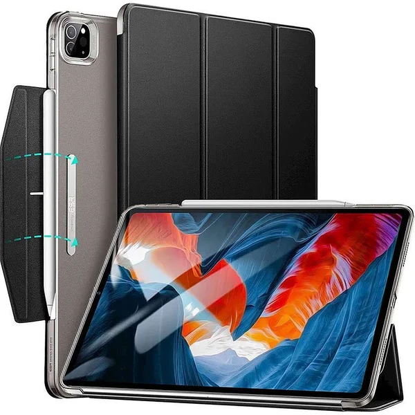 SaharaCase - ESR Folio Case for Apple iPad Pro 12.9x22 (5th Gen 2021) - Black