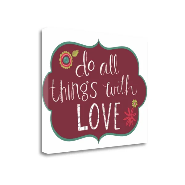 Tangletown Fine Art All Things with Love by Katie Doucette Giclee Print on Gallery Wrap Canvas, 24x22 x 20x22 - Multi