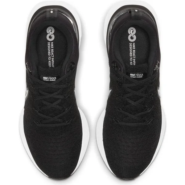 Nike React Infinity Run Flyknit 2 Black/White/Iron Grey Women's Running Shoes, Size: 8.5
